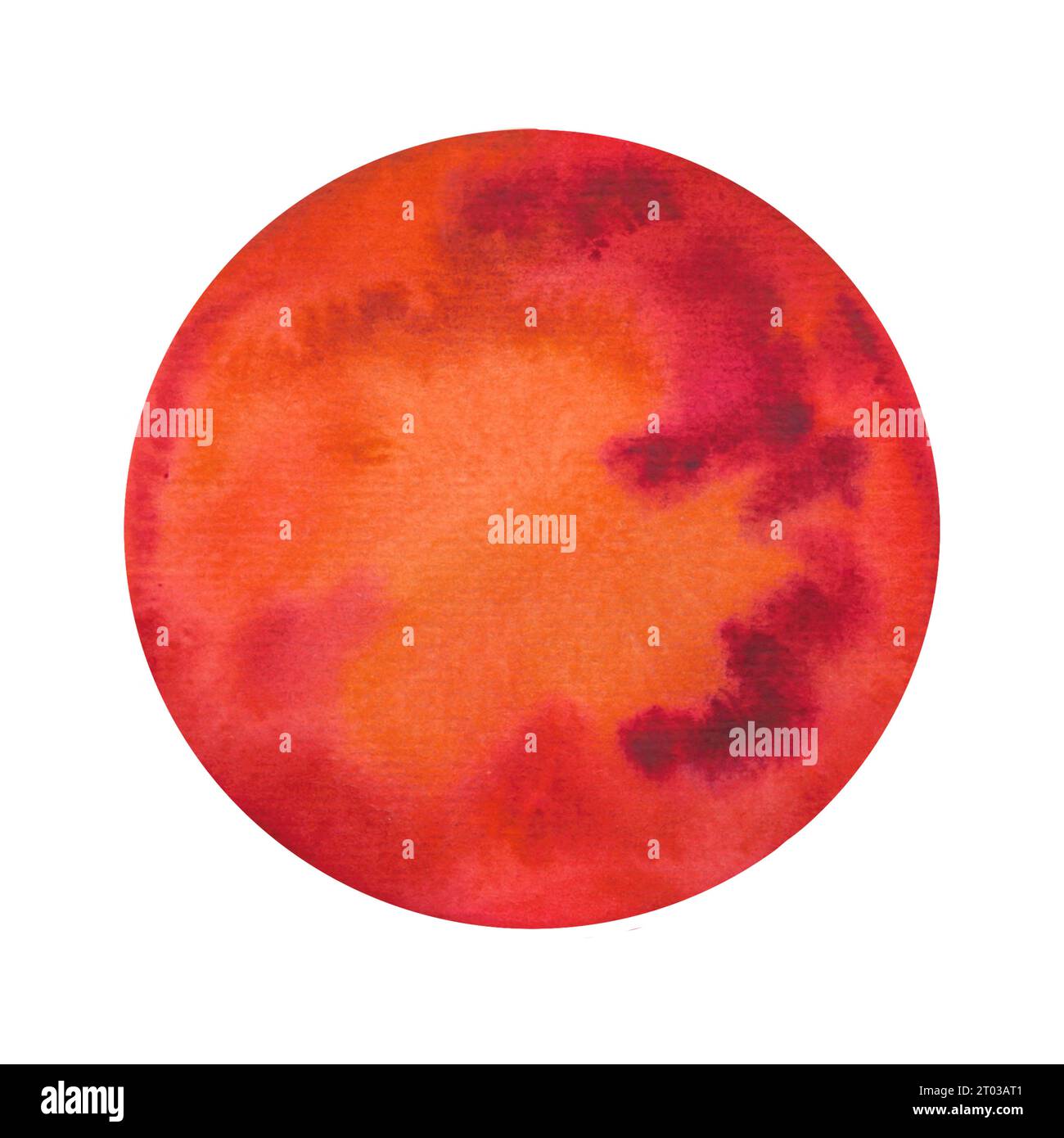 pianeti dipinti ad acquerello, pianeti del sistema solare, immagini isolate disegnate a mano Foto Stock