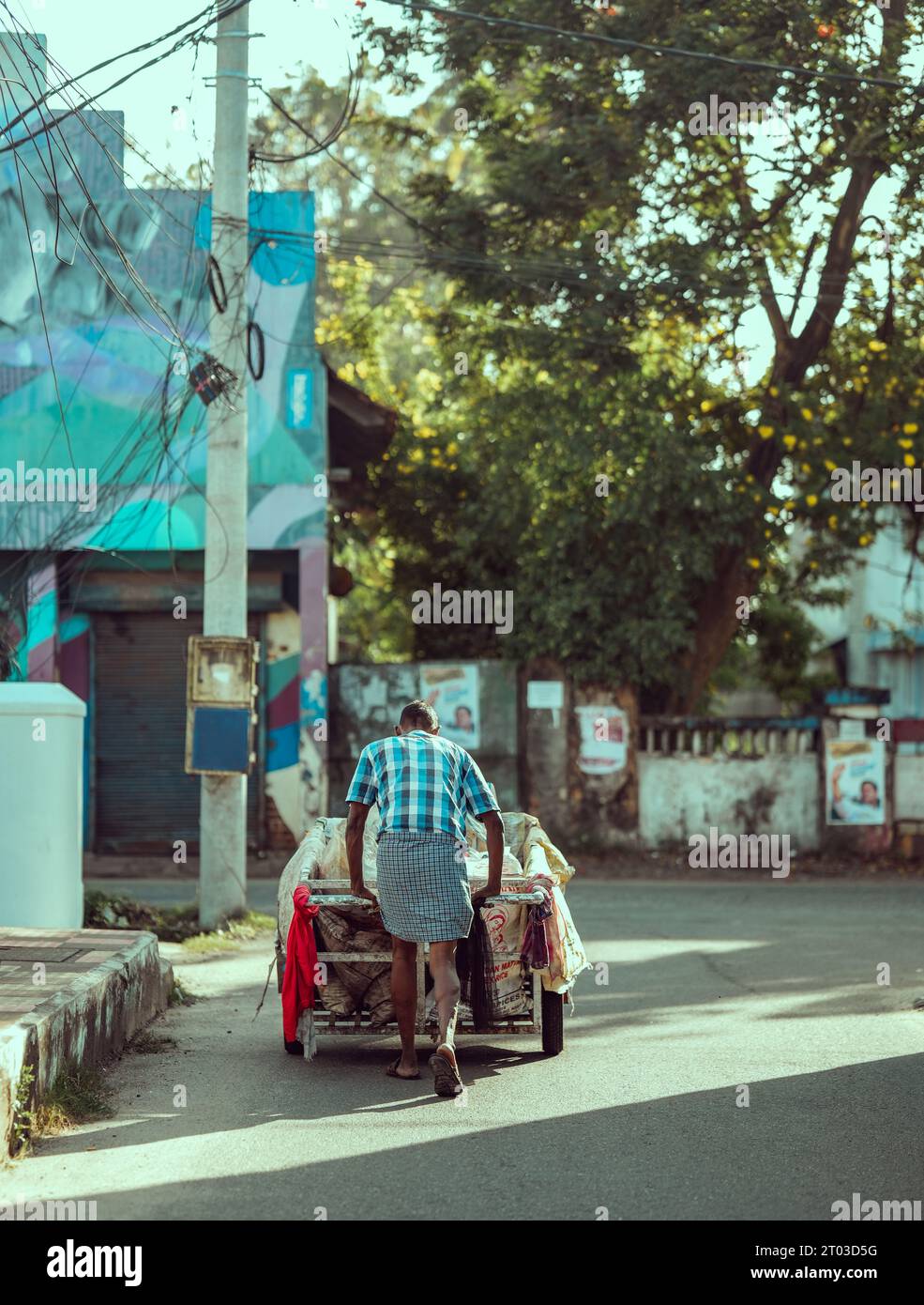 Fotografia di strada a Mattanchery, Kerala, India Foto Stock