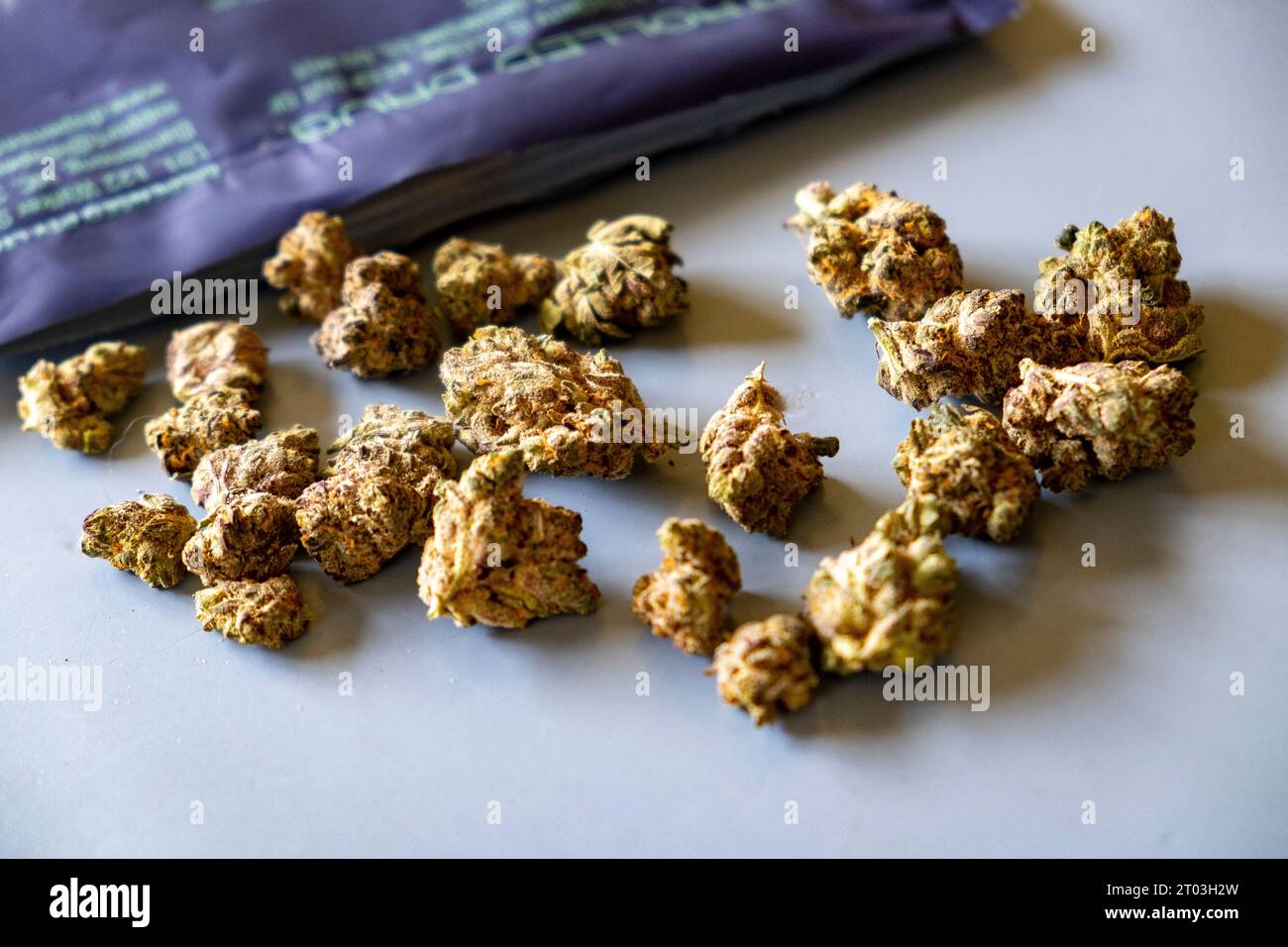 Cannabis medicalmente prescritta coltivata e confezionata in Canada e importata per uso australiano Foto Stock