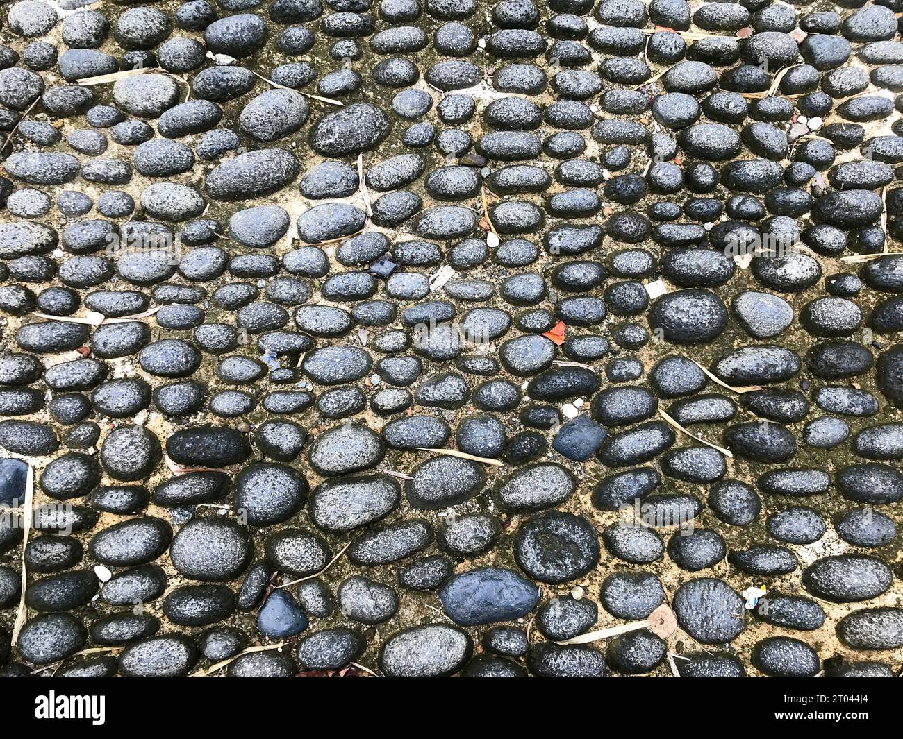 Le pareti sono fatte di piccole pietre Foto Stock