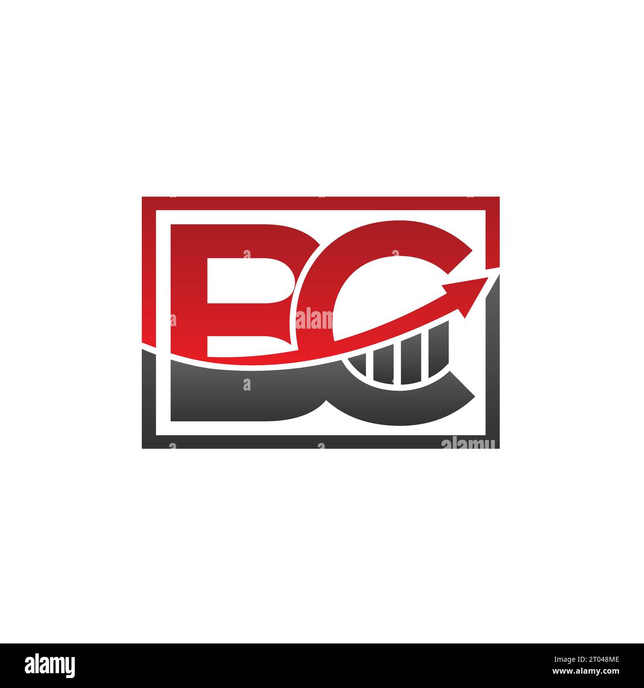 BC Financial, banca, logo lettera vettore con quadrato Illustrazione Vettoriale