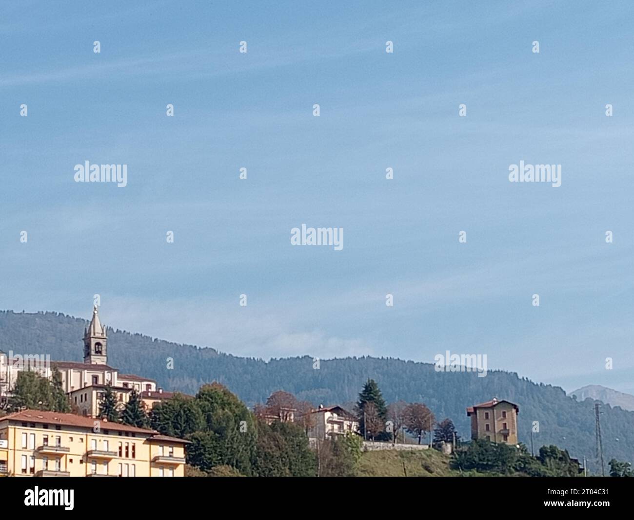Veduta del paese di Bovegno nell'alta Val Trompia a Brescia Foto Stock