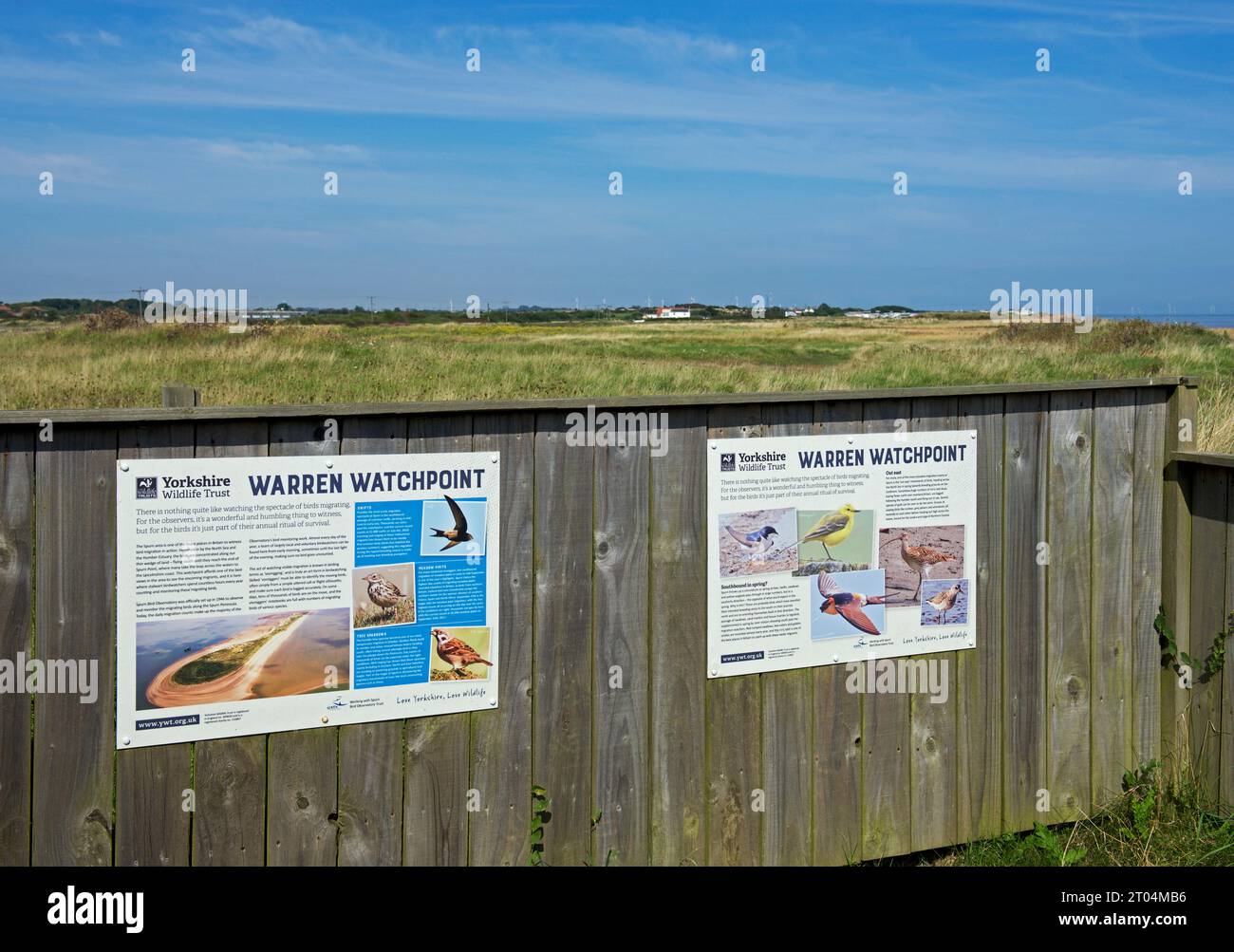 Area di osservazione a warren, Spurn Head, Holderness, East Yorkshire, Inghilterra, Regno Unito Foto Stock