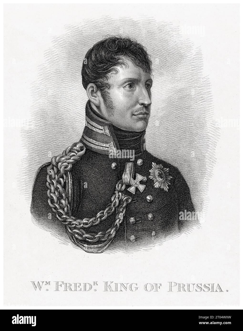 Federico Guglielmo III (1770-1840), re di Prussia, incisione ritratto, 1815 Foto Stock