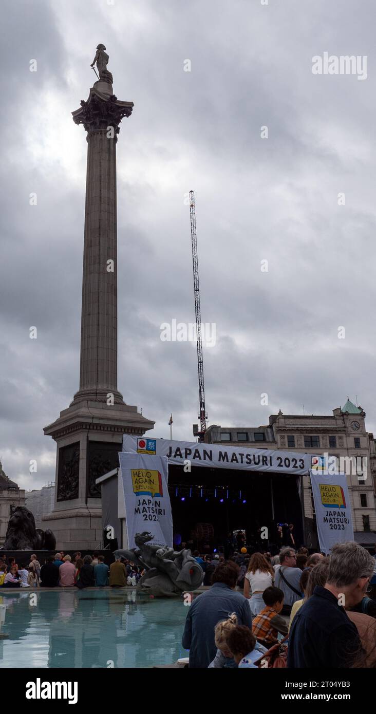 Una vista della folla al Japan Matsuri 2023 a Trafalgar Square, Londra. Foto Stock