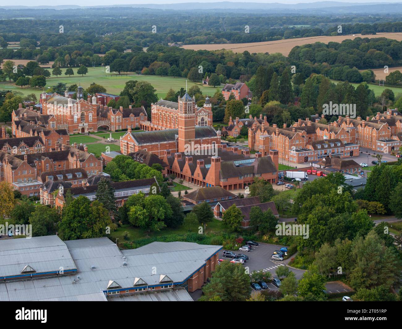 Christ's Hospital è una scuola pubblica con una carta reale situata a sud di Horsham nel West Sussex. Foto Stock