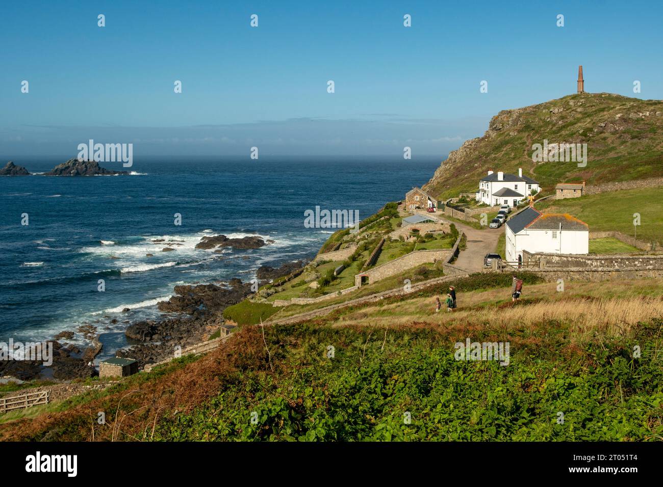 Cape Cornwall, vicino a St Just, Cornwall, Inghilterra Foto Stock