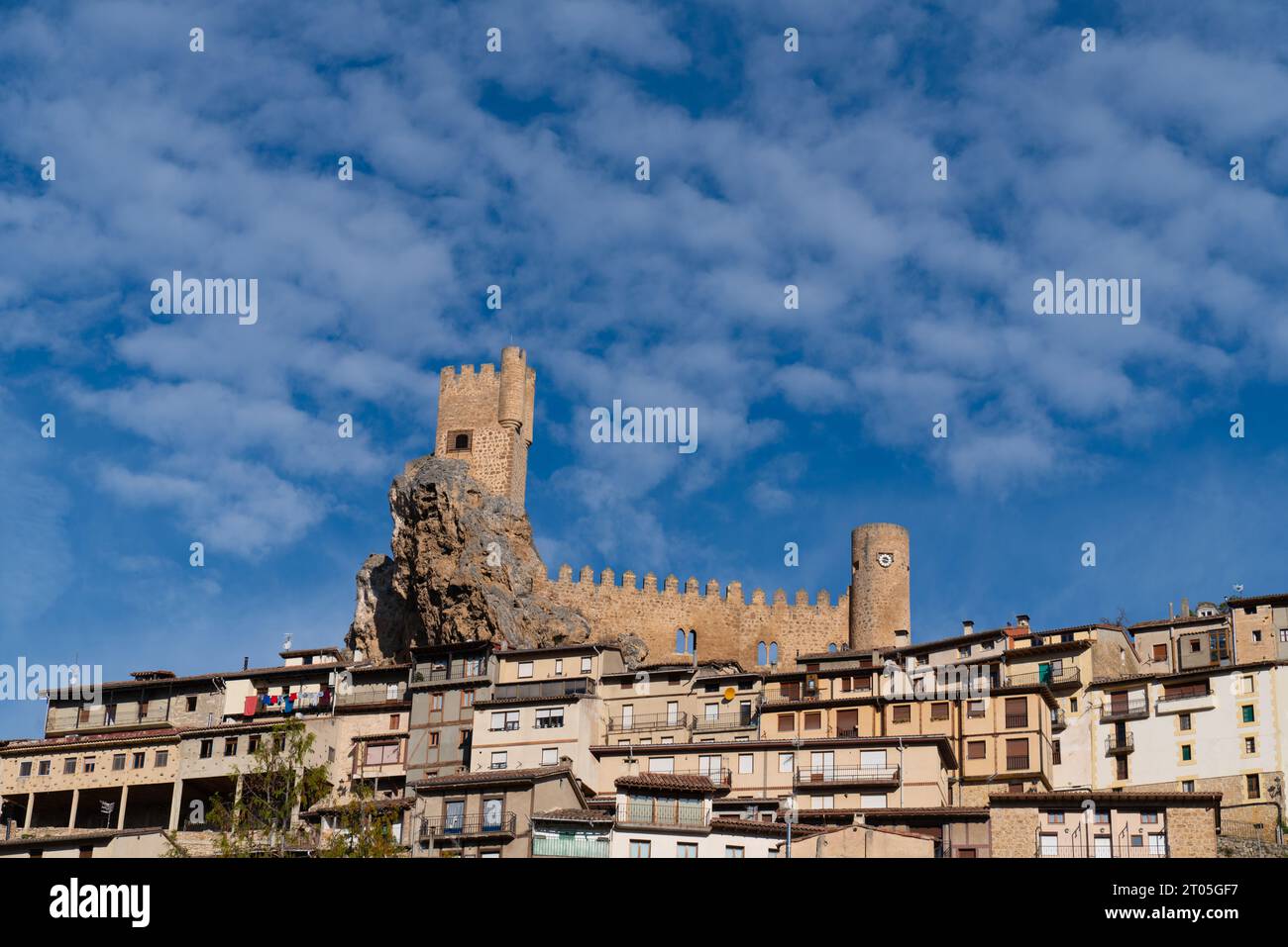 Castello di Frias Spagna uno dei più bei villaggi spagnoli storici e medievali, provincia di Burgos Castiglia e Leon Foto Stock