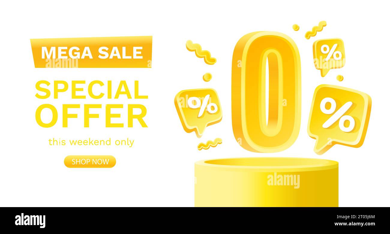Zero commissioni, offerta limitata, zero percento. Promozione cartello. Vettore Illustrazione Vettoriale