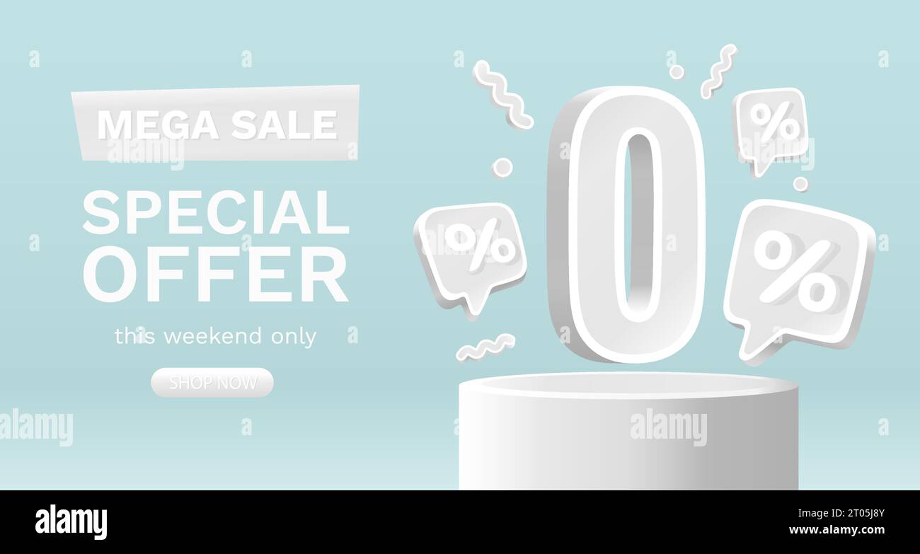Zero commissioni, offerta limitata, zero percento. Promozione cartello. Vettore Illustrazione Vettoriale
