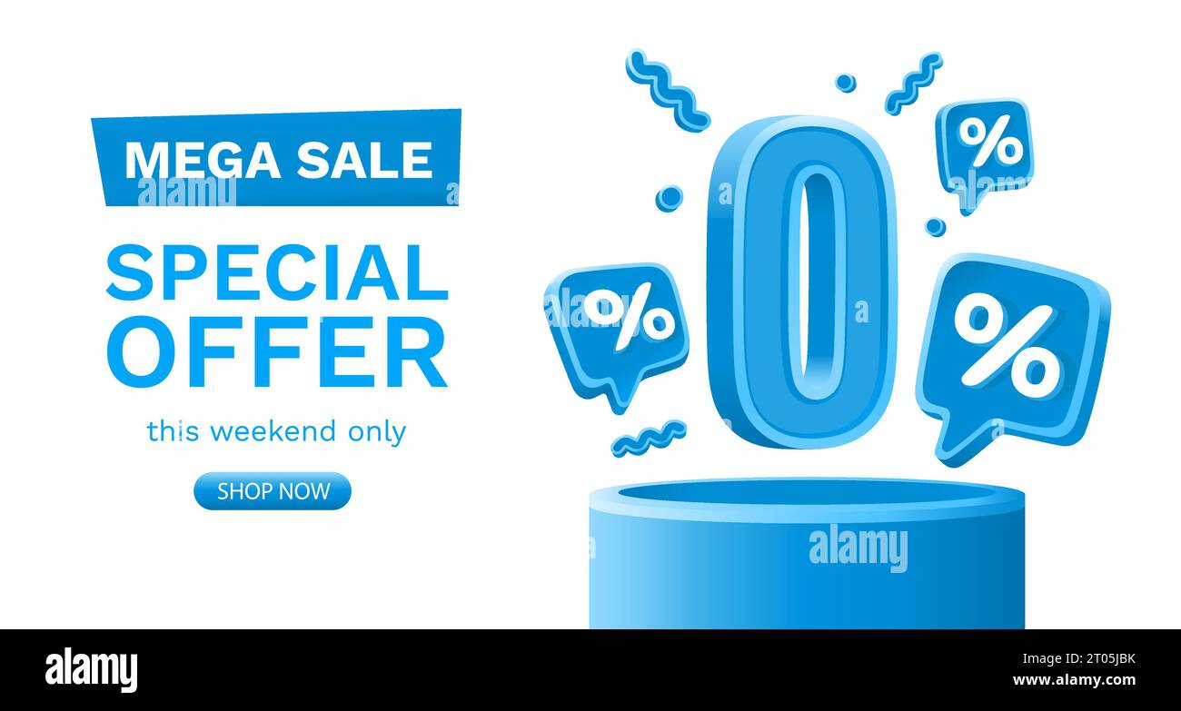 Zero commissioni, offerta limitata, zero percento. Promozione cartello. Vettore Illustrazione Vettoriale