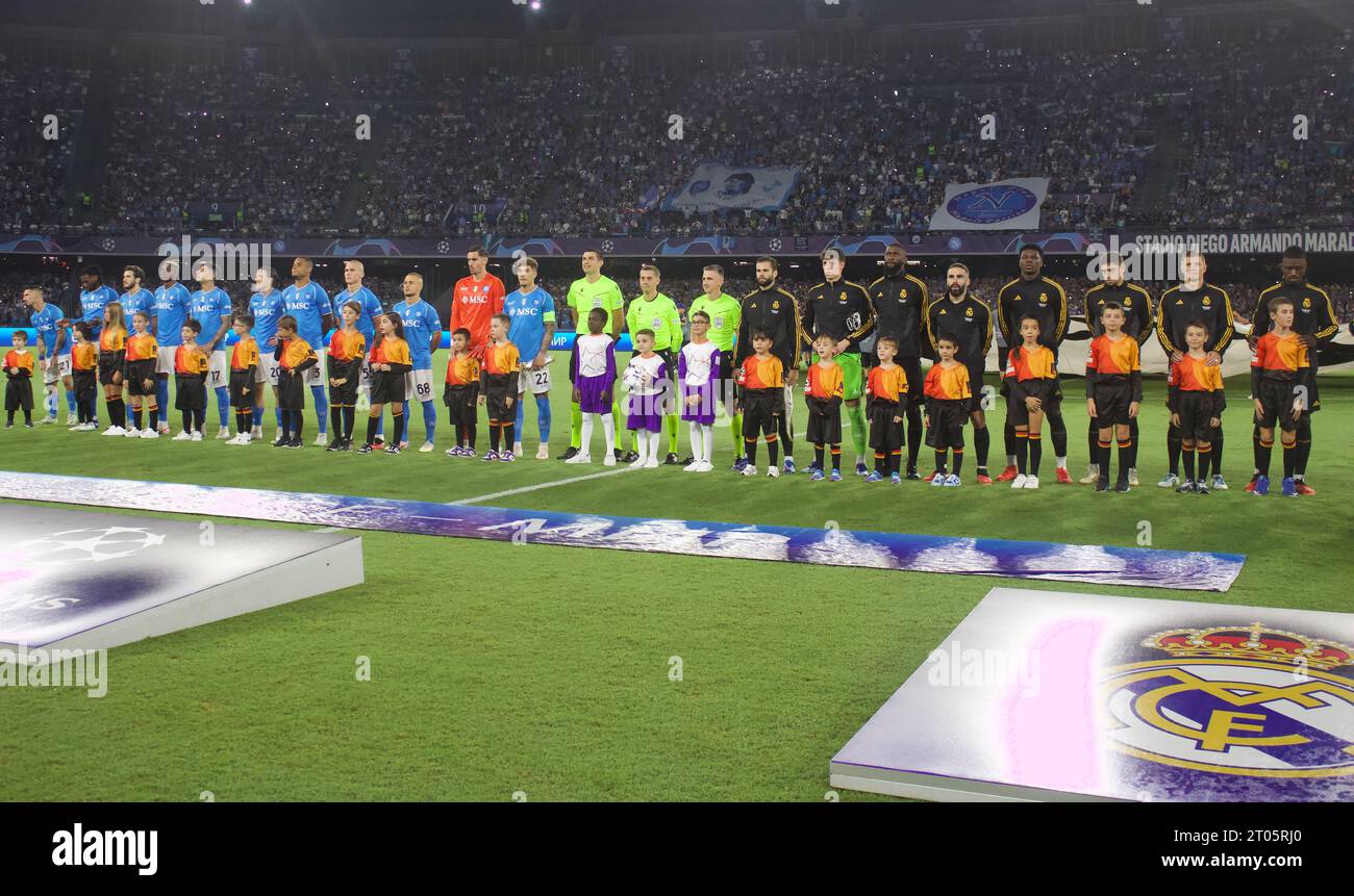 UEFA Champions League partita Napoli - Real Madrid Foto Stock