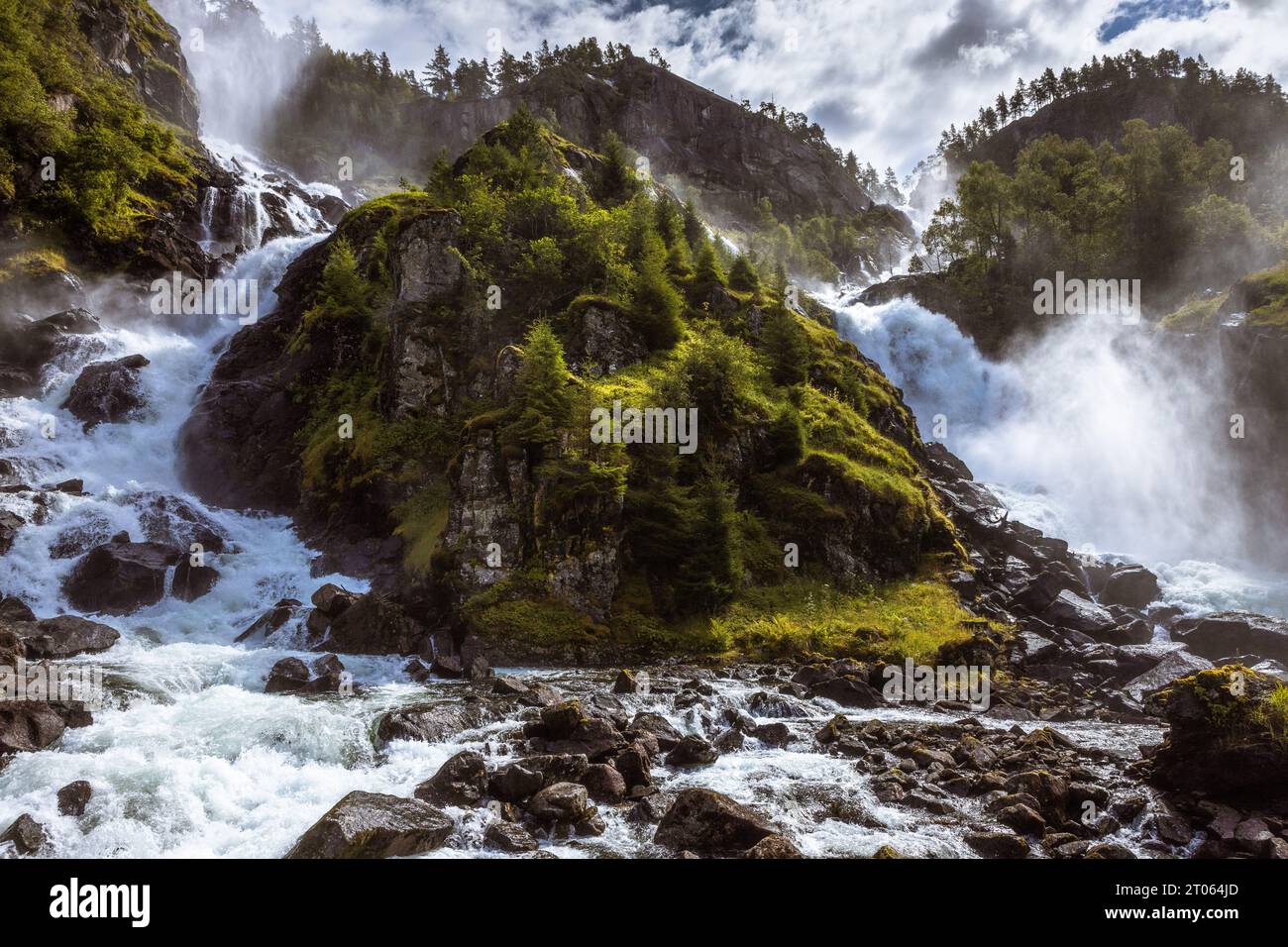 Cascata Latefossen, Norvegia Foto Stock