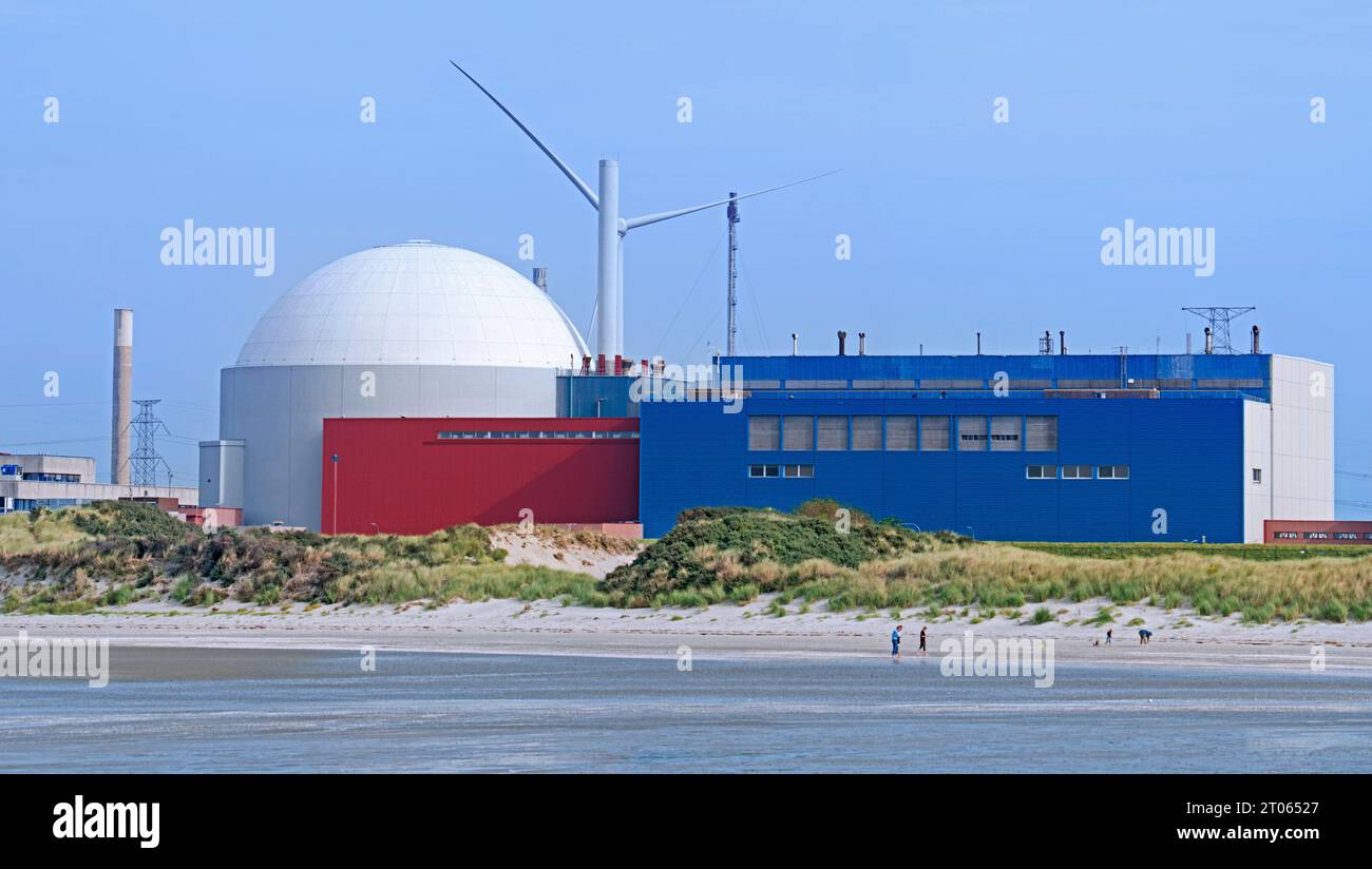 Centrale nucleare borssele con reattore ad acqua pressurizzata (PWR), unica centrale nucleare per la produzione di energia elettrica nei Paesi Bassi in Zeeland Foto Stock