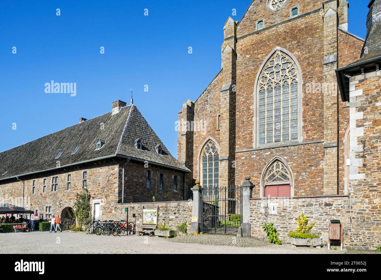 Abbazia di Val-Dieu, ex monastero cistercense nella valle di Berwinne vicino Aubel, Pays de Herve, provincia di Liegi, Vallonia, Belgio Foto Stock