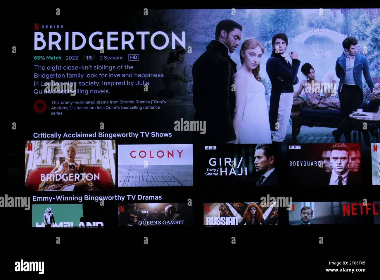 Bridgerton su Netflix Foto Stock