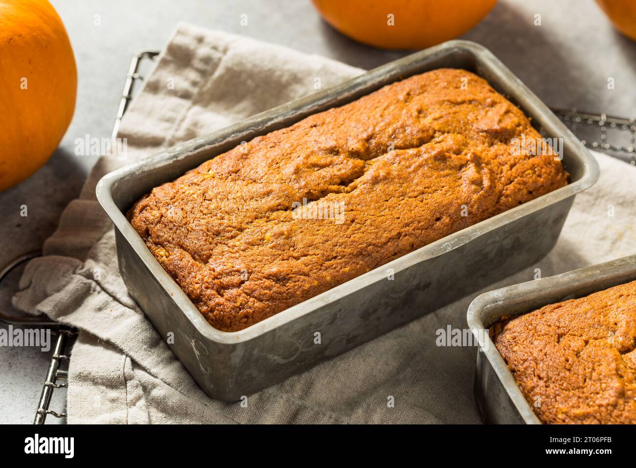 Pane di zucca dolce fatto in casa pronto a mangiare Foto Stock