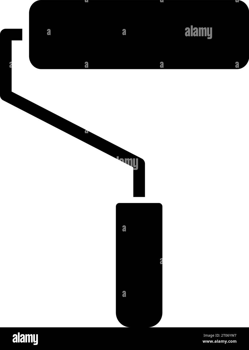 Icona illustrazione vettoriale dell'attrezzatura di lavoro dell'imbianchino con il simbolo del rullo di vernice Illustrazione Vettoriale