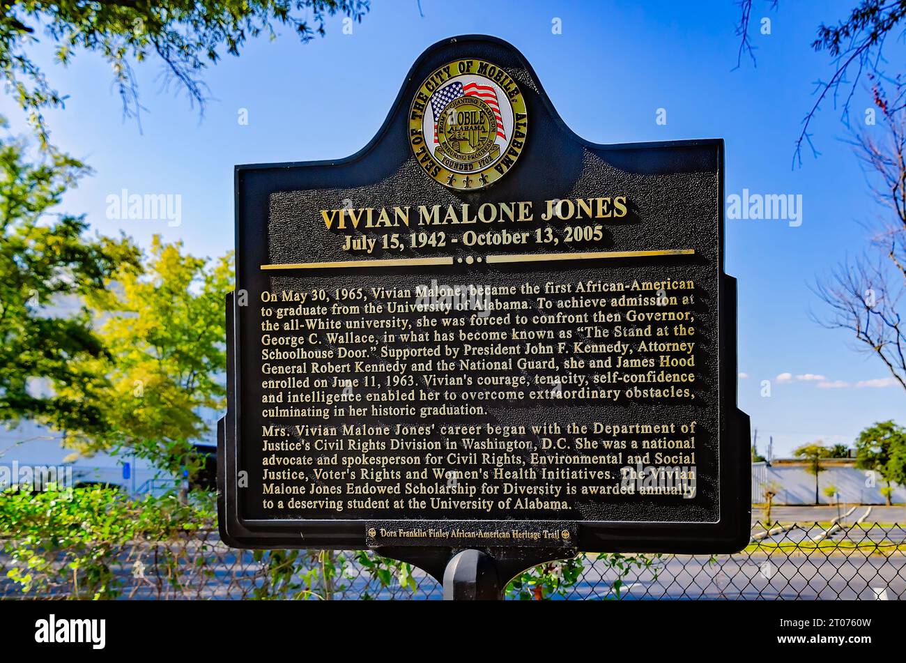 Un mercato storico vicino alla casa d'infanzia di Vivian Malone Jones, 30 settembre 2023, a Mobile, Alabama. Foto Stock