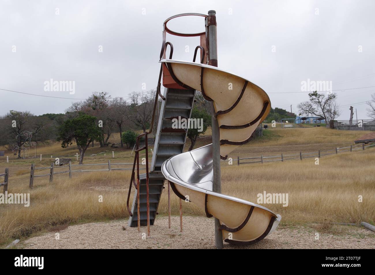 Parco giochi con scivolo presso l'area ricreativa all'aperto del lago Belton (BLORA) Foto Stock