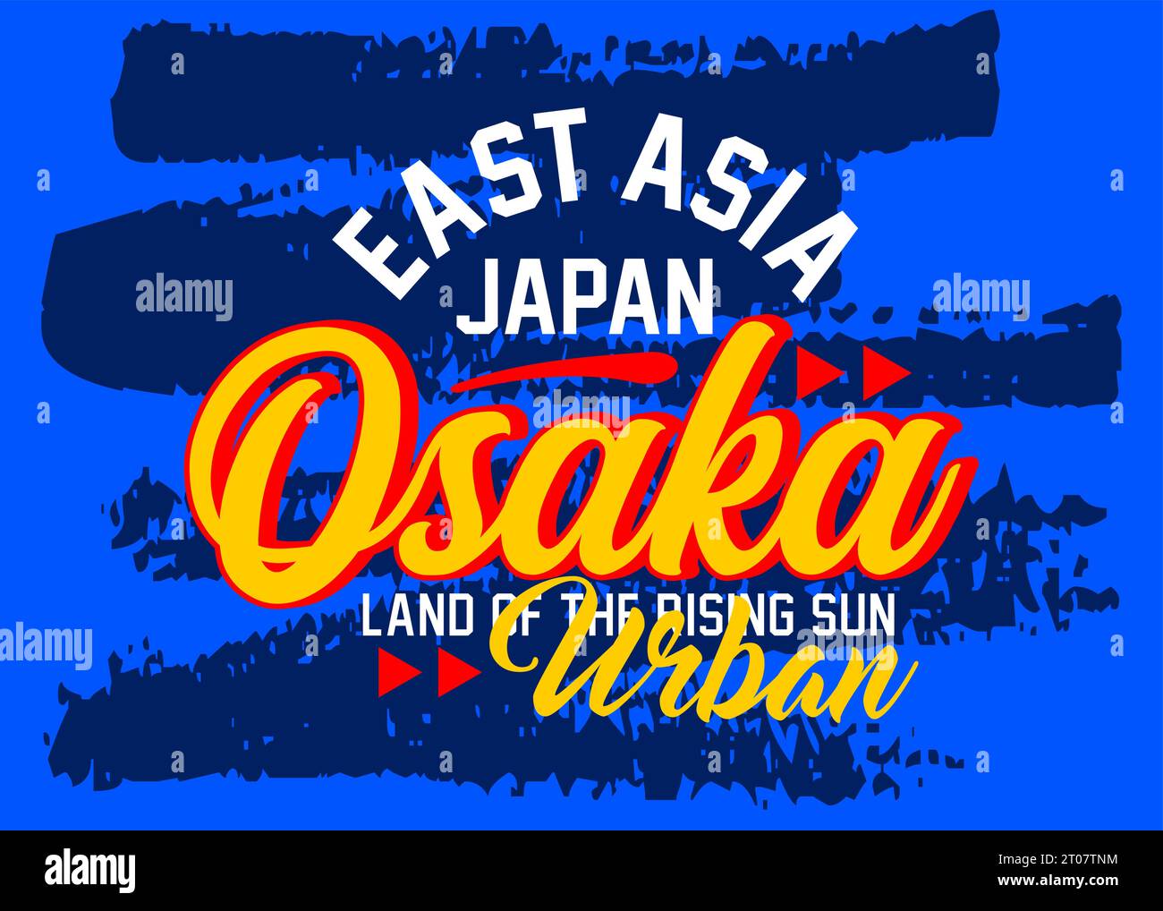 Osaka Giappone asia orientale carattere urbano vintage college, tipografia, per t-shirt, poster, etichette, ecc.. Illustrazione Vettoriale