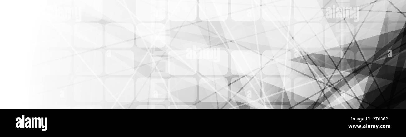 Sfondo geometrico monocromatico di concetto astratto. Design banner vettoriale Illustrazione Vettoriale