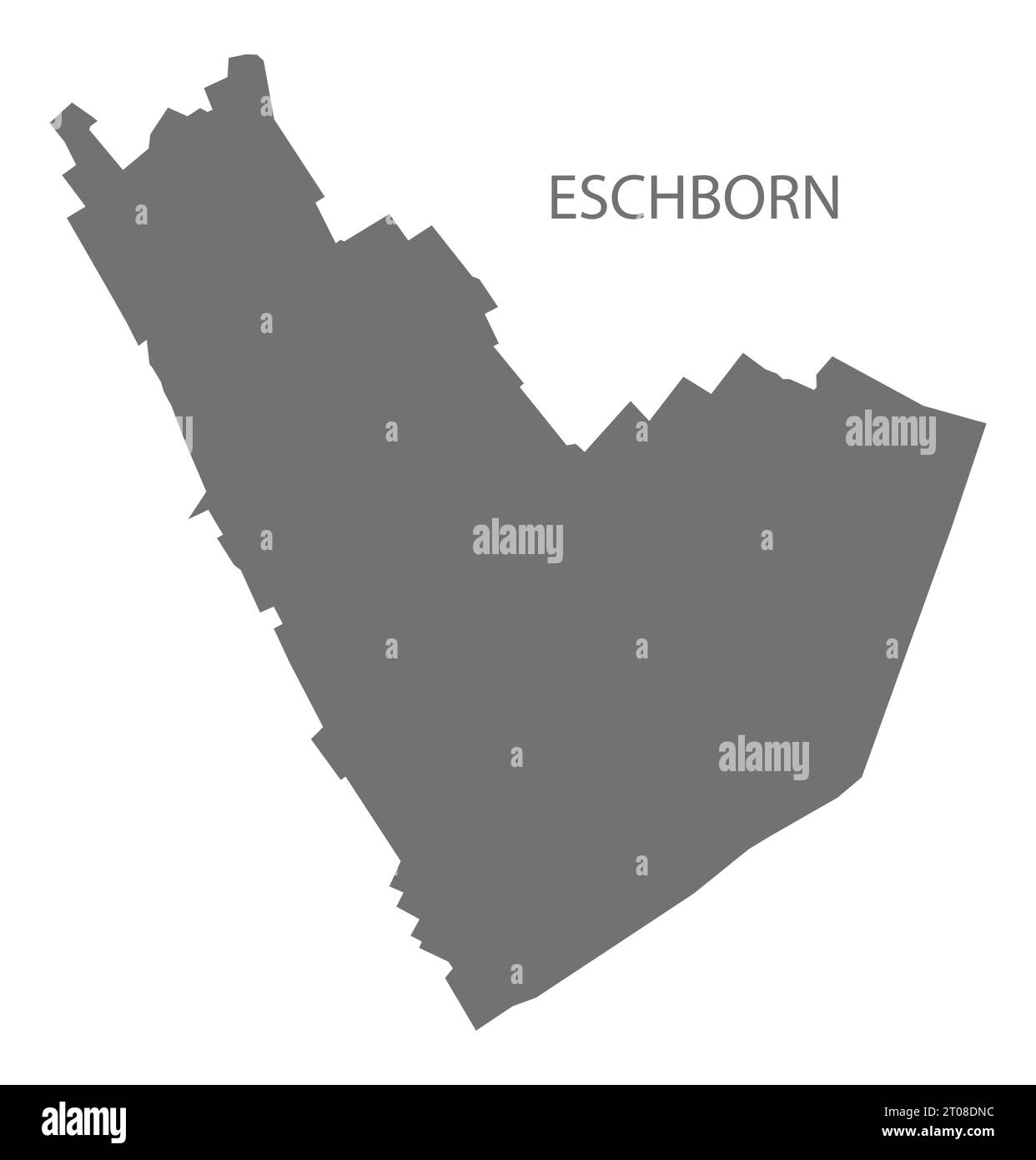 Eschborn mappa della città tedesca illustrazione grigia sagoma della silhouette Illustrazione Vettoriale