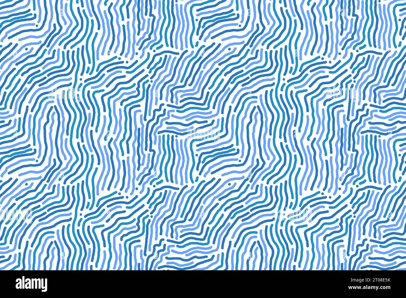 Un'ingenua e brutale motivo blu senza cuciture. Stampa creativa e astratta di disegno per bambini in stile doodle. design alla moda con forme di base. Minimi grunge Illustrazione Vettoriale