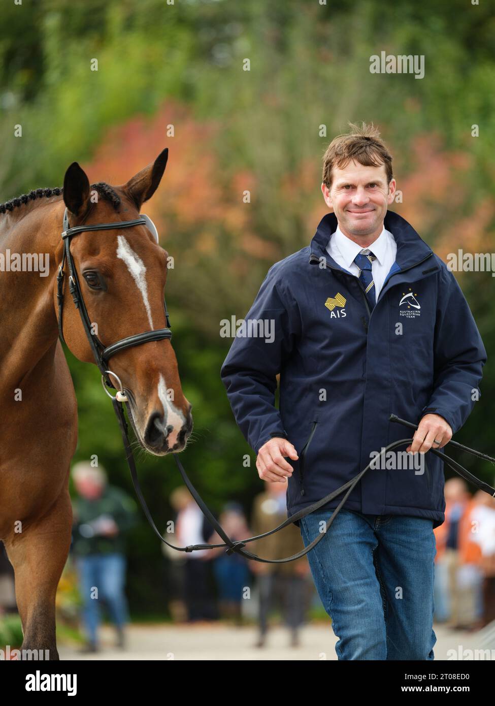 Ryan WOOD of Australia con Cooley Flight durante la prima ispezione dei cavalli ai Boekelo Horse Trials CCIO 4*-NC-L il 4 ottobre 2023, Paesi Bassi (foto di Maxime David/MXIMD Pictures - mximd.com) Foto Stock