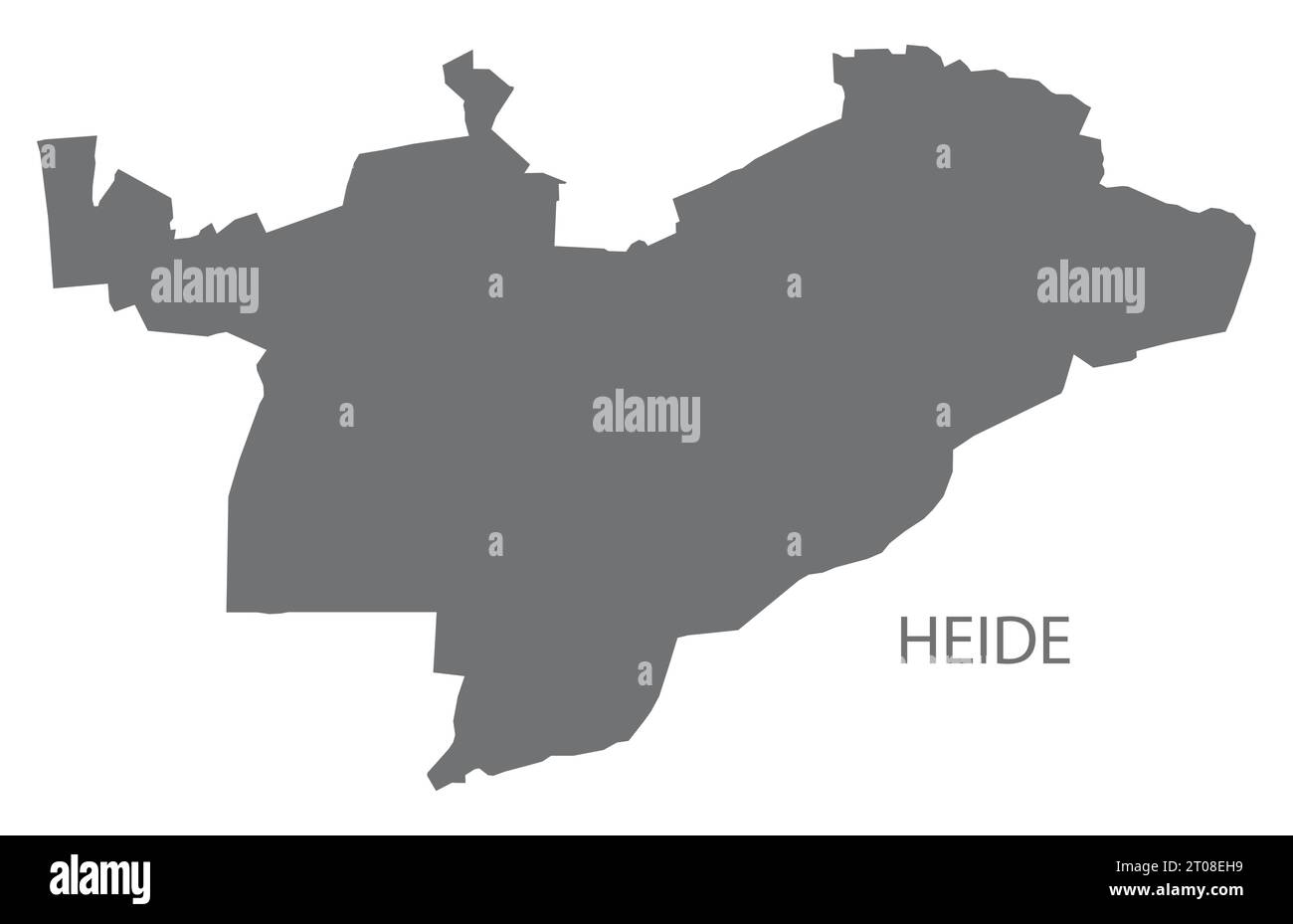 Mappa della città tedesca Heide illustrazione grigia sagoma della silhouette Illustrazione Vettoriale