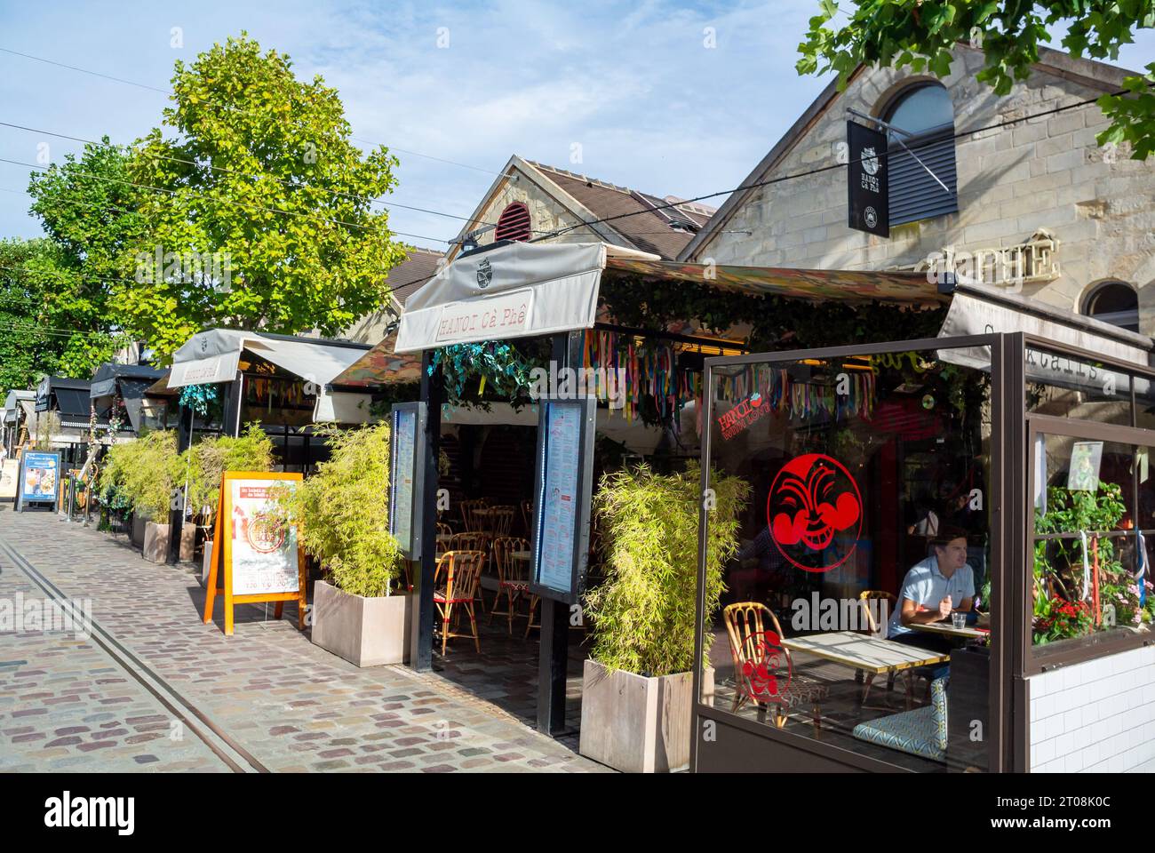 Parigi, Francia, centro commerciale e ristorante bar al Bercy Village del 12° distretto di Parigi, solo editoriale. Foto Stock