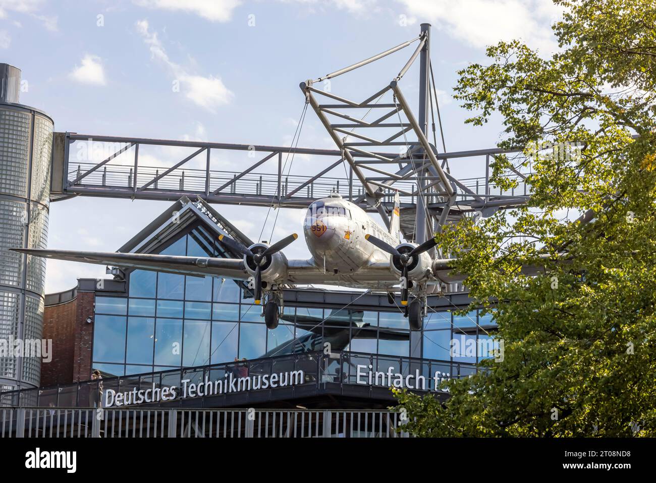 Museo tedesco della tecnologia, vista esterna, Berlino, Germania Foto Stock