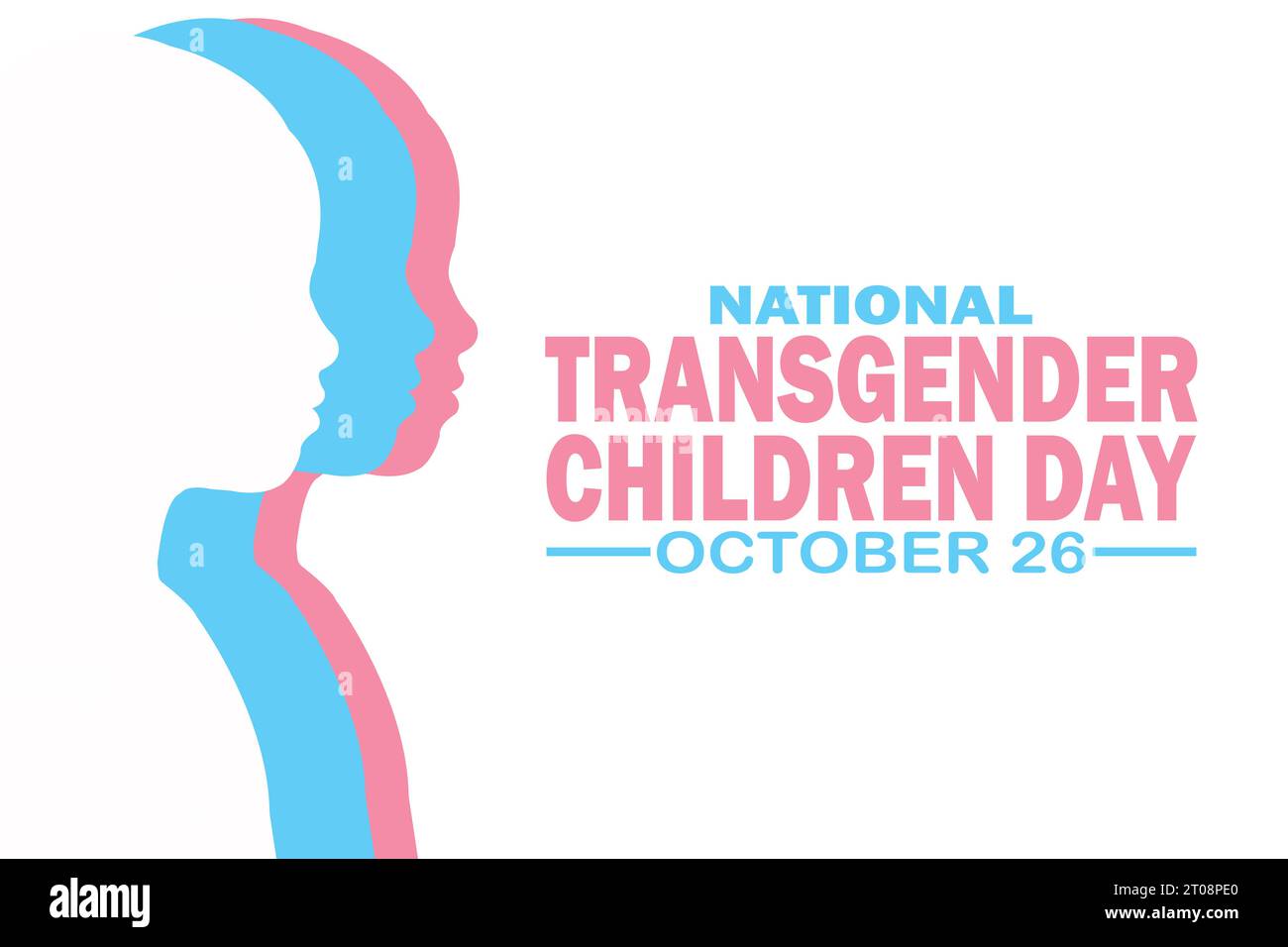 Illustrazione vettoriale della giornata nazionale transgender dei bambini. Ottobre 26. Adatto per biglietti d'auguri, poster e striscioni Illustrazione Vettoriale