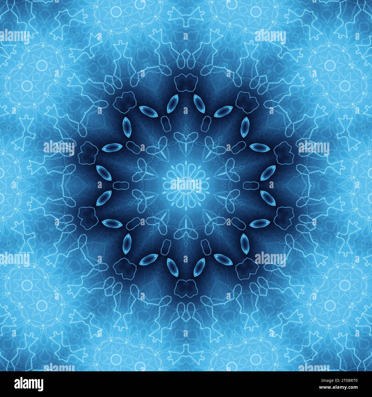 Sfondo blu con astratto modello di fantasia Foto Stock