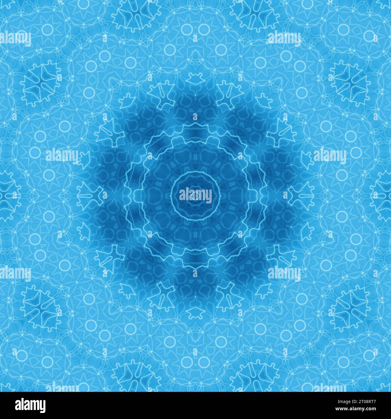 Sfondo blu con astratto modello di fantasia Foto Stock