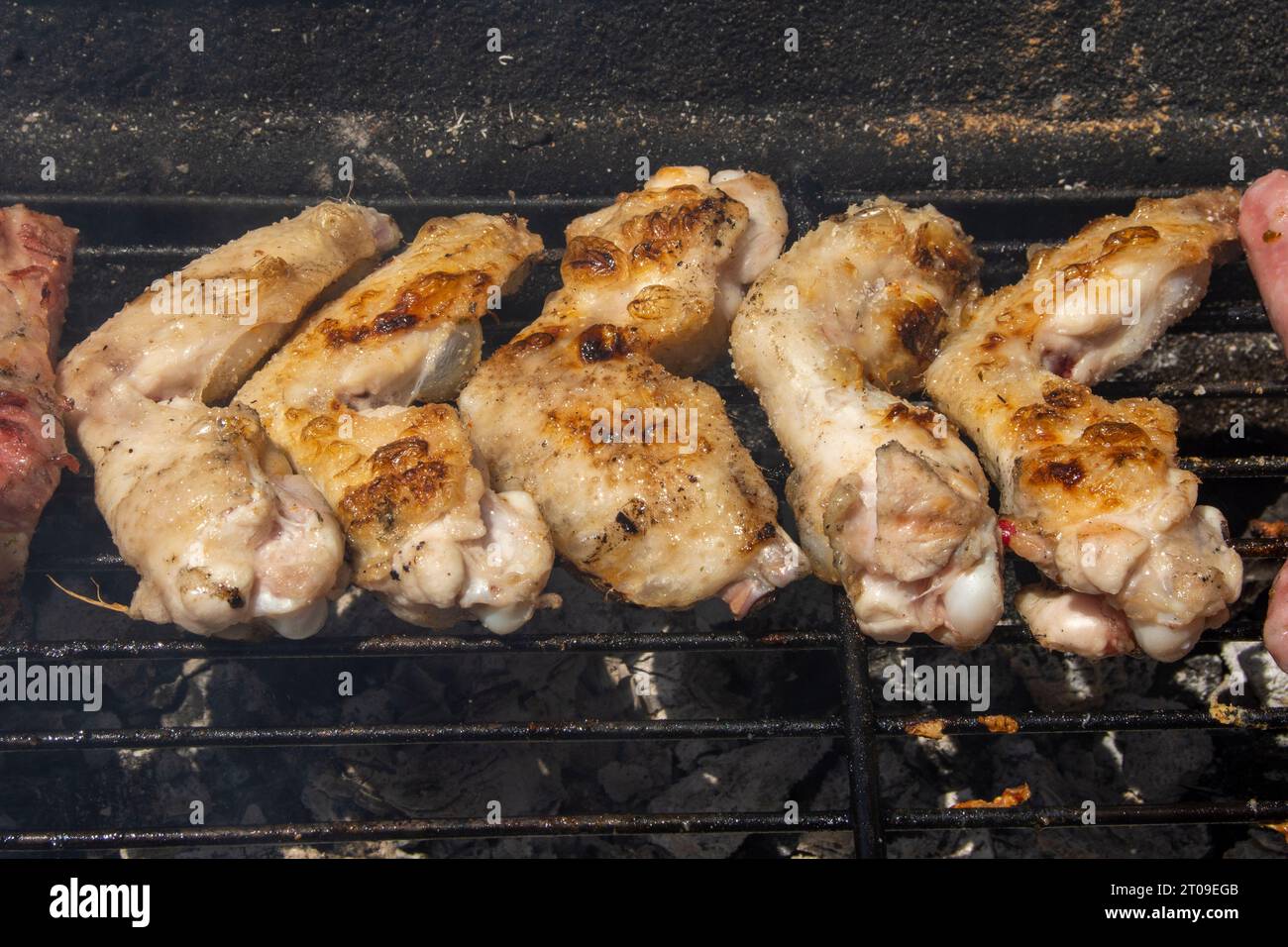 Carne de barbacoa, ahimè de pollo Foto Stock