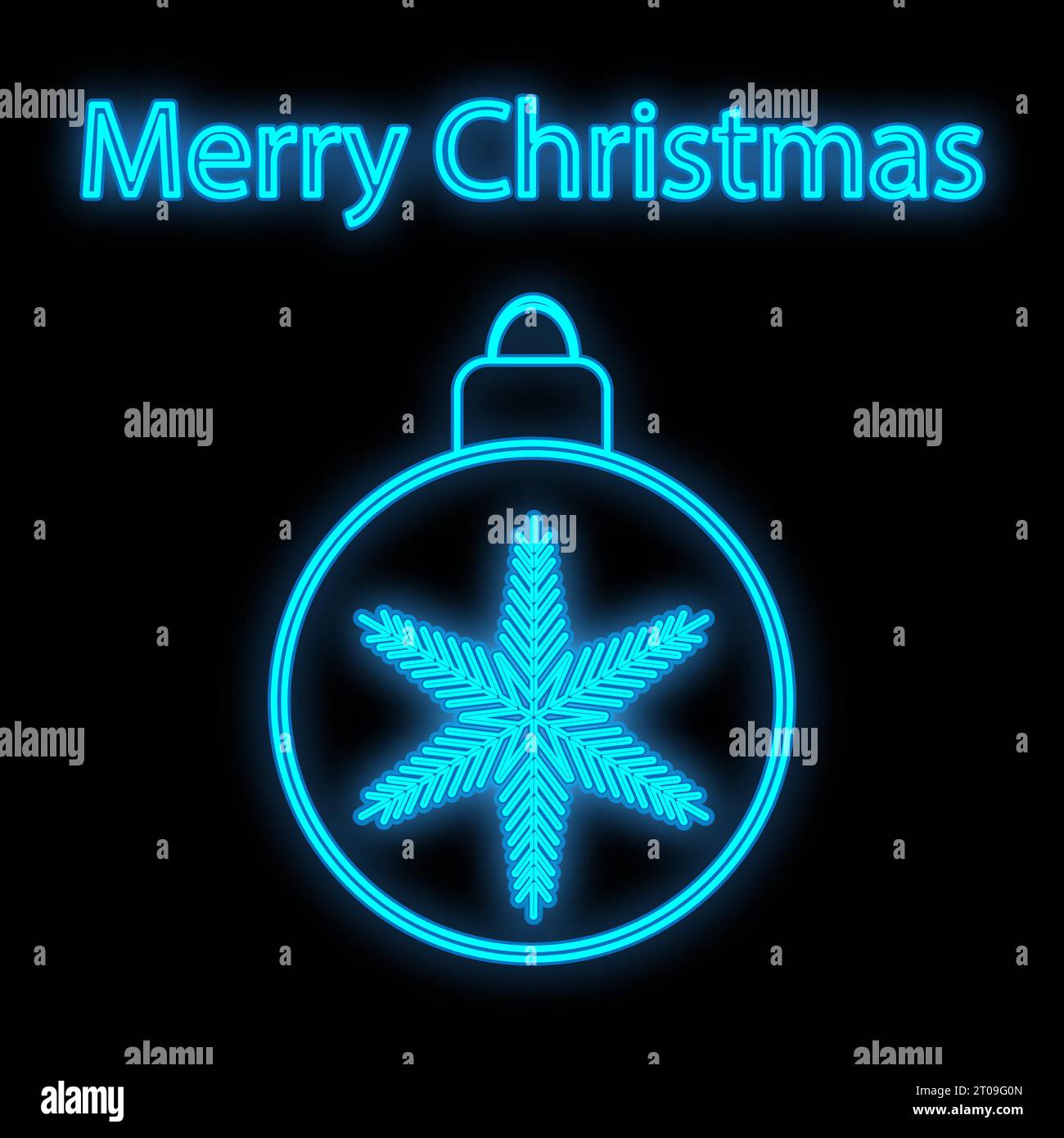Buon Natale, insegna al neon, insegna luminosa, striscione chiaro. Logo al neon giocattolo dell'albero di Natale, emblema. Illustrazione vettoriale. Illustrazione Vettoriale