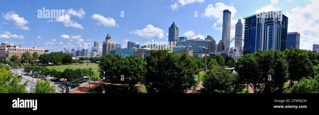 Atlanta - Vista sul Centennial Olympic Park Foto Stock