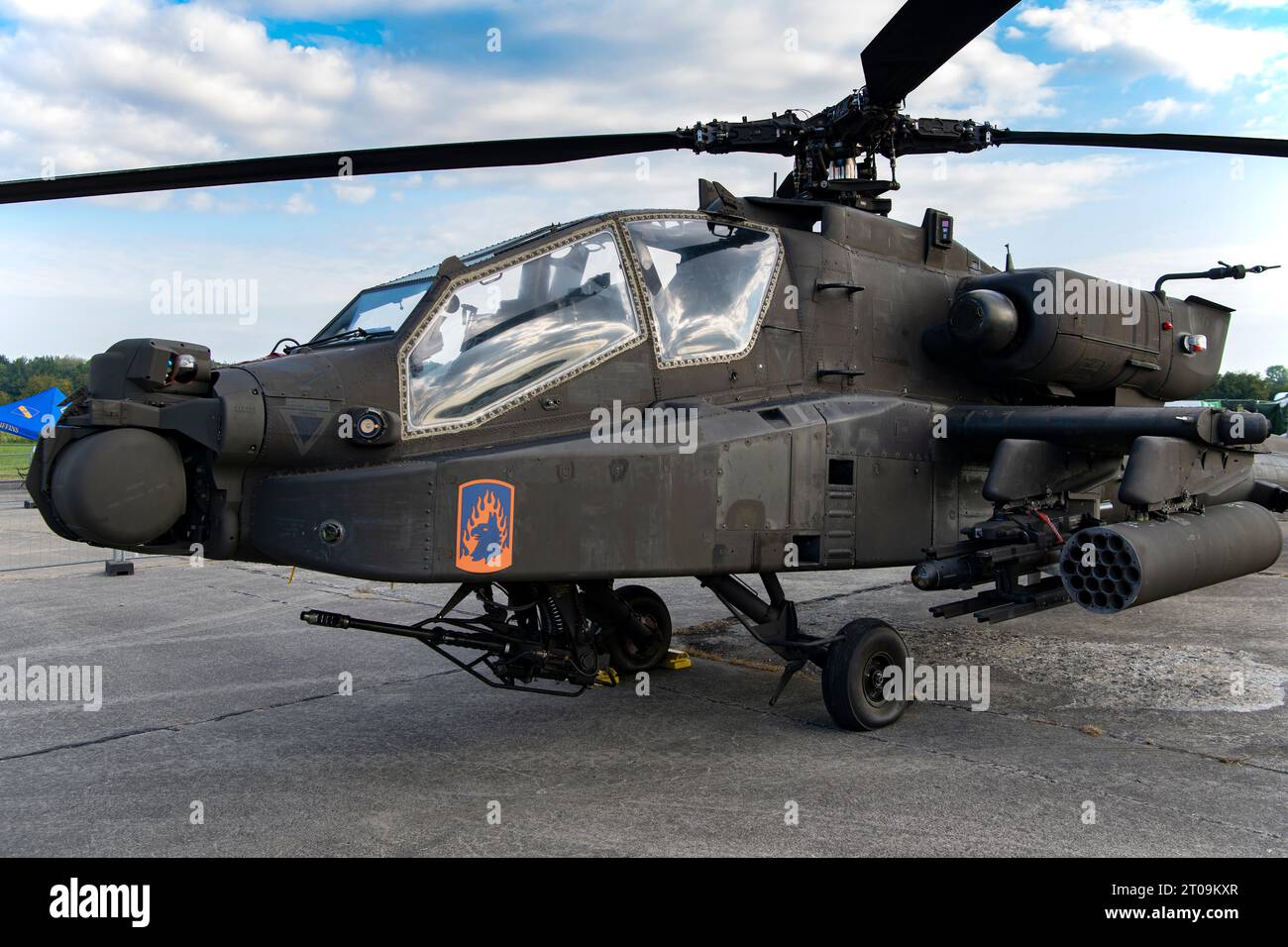 Boeing AH-64D Apache al NATO Days 2023 a Ostrava, Repubblica Ceca Foto Stock