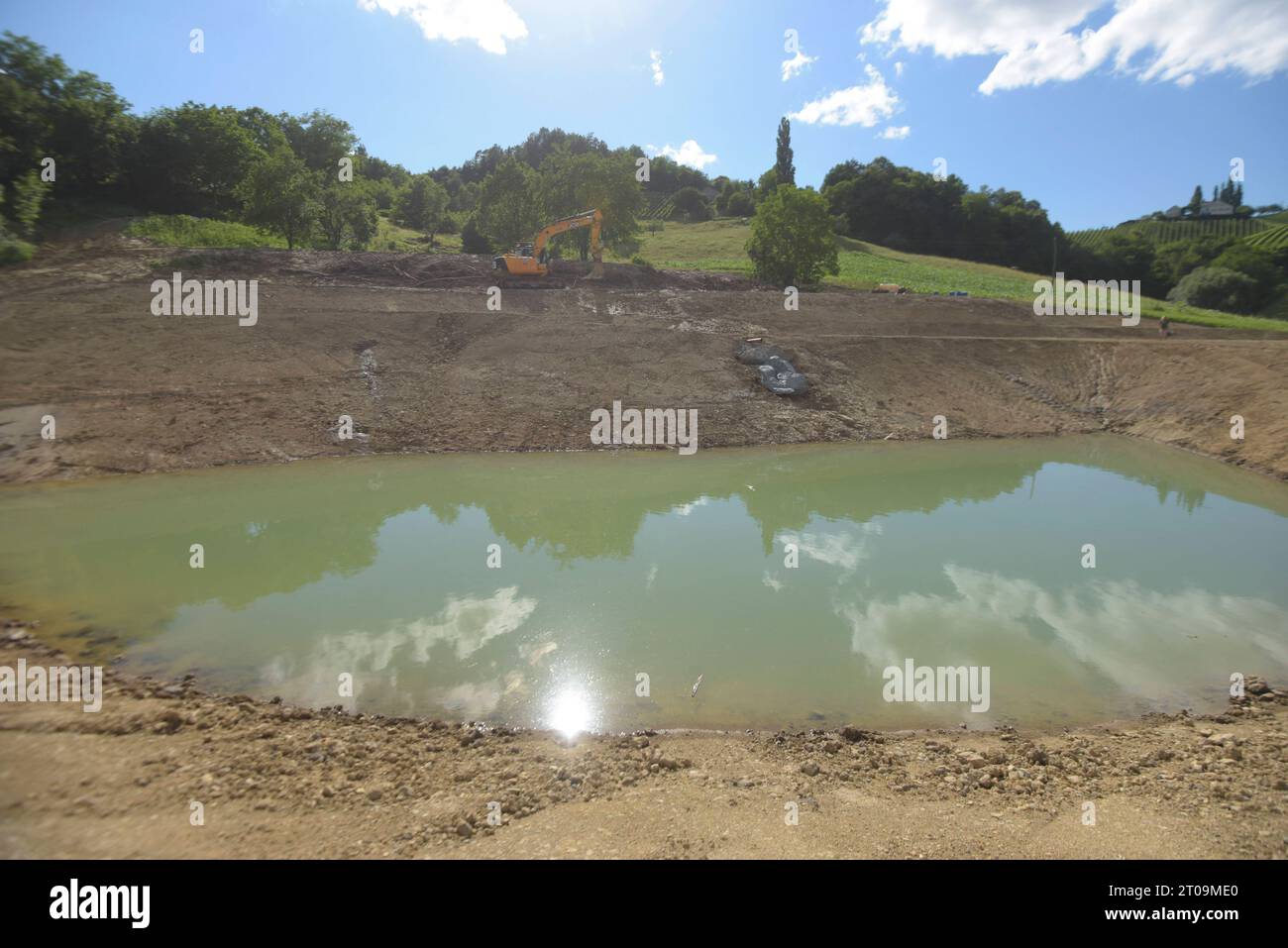 Costruzione di laghetti per la progettazione di giardini acquatici stagno e paesaggio naturale credito: Imago/Alamy Live News Foto Stock