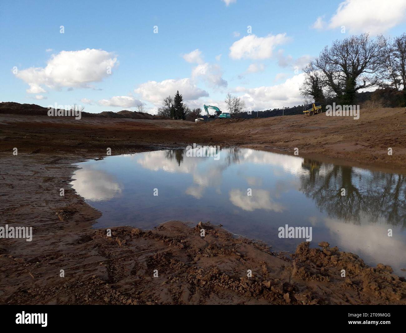 Costruzione di laghetti per la progettazione di giardini acquatici stagno e paesaggio naturale credito: Imago/Alamy Live News Foto Stock