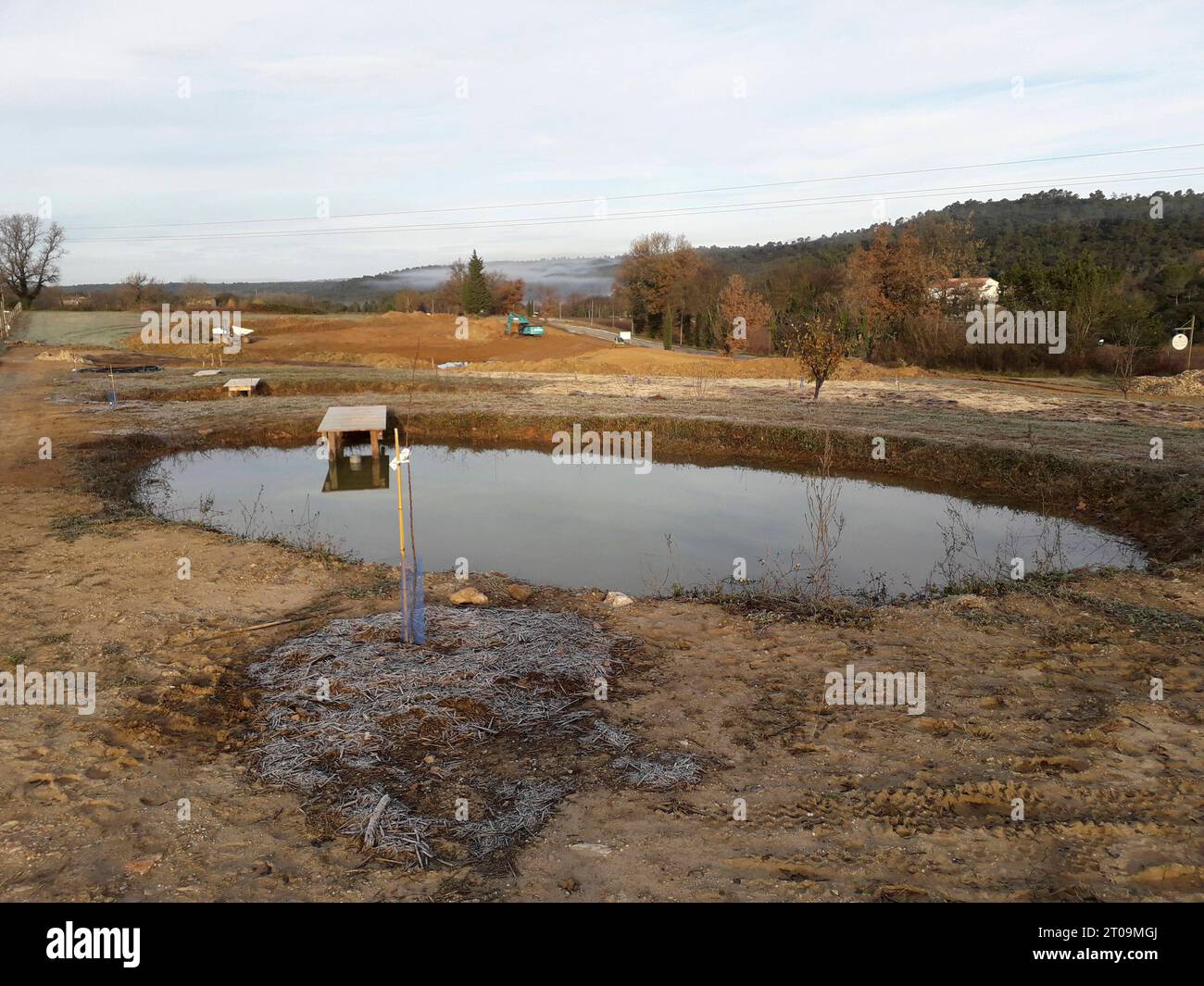 Costruzione di laghetti per la progettazione di giardini acquatici stagno e paesaggio naturale credito: Imago/Alamy Live News Foto Stock