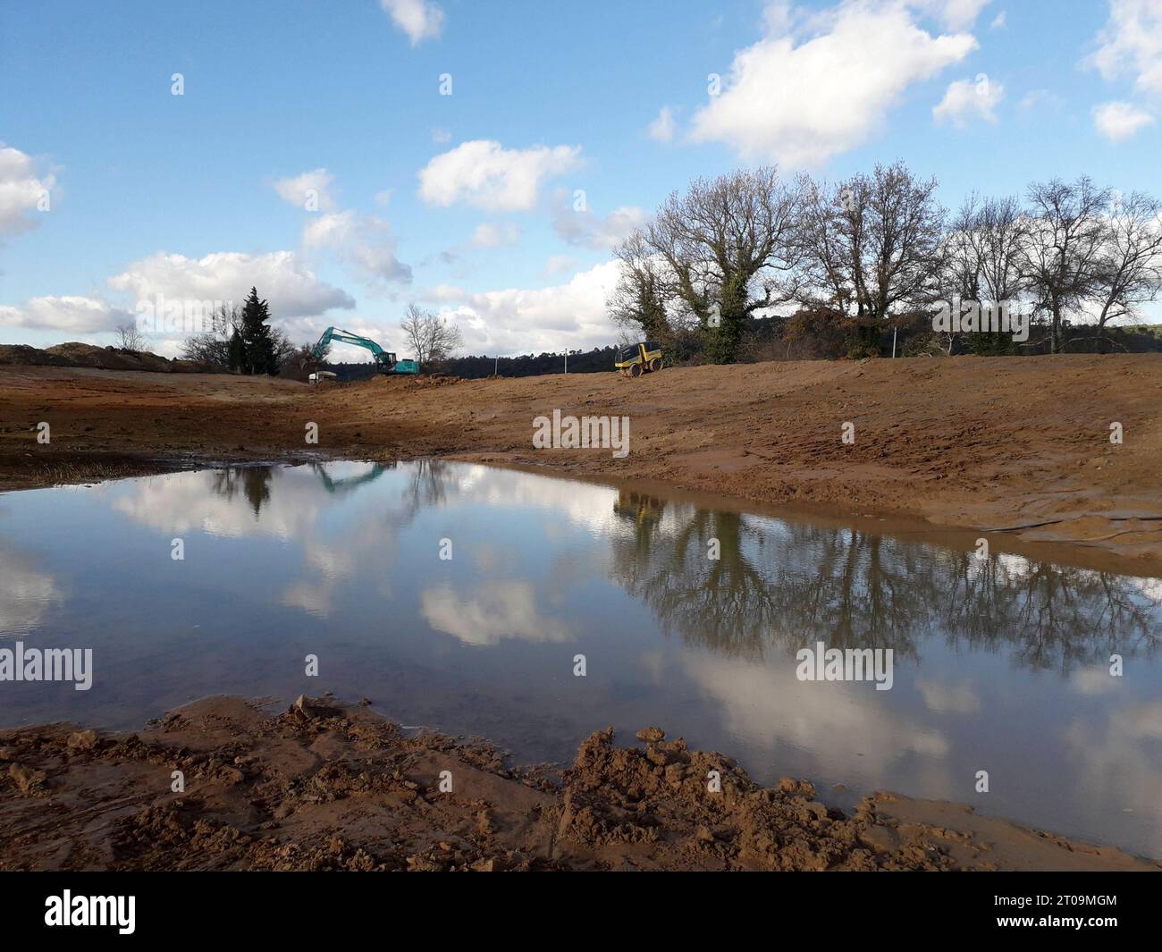 Costruzione di laghetti per la progettazione di giardini acquatici stagno e paesaggio naturale credito: Imago/Alamy Live News Foto Stock