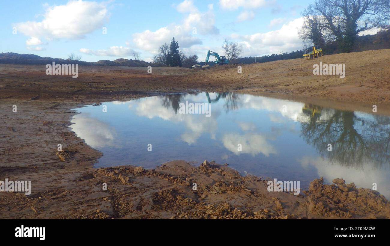Costruzione di laghetti per la progettazione di giardini acquatici stagno e paesaggio naturale credito: Imago/Alamy Live News Foto Stock