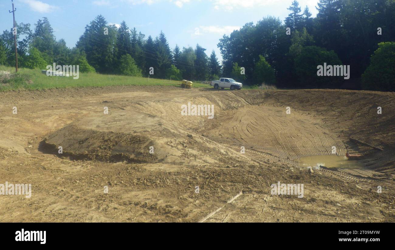 Costruzione di laghetti per la progettazione di giardini acquatici stagno e paesaggio naturale credito: Imago/Alamy Live News Foto Stock