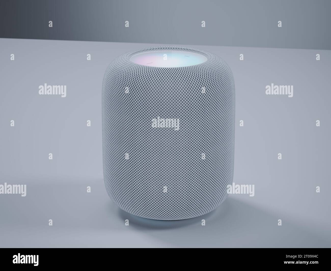 Scopri un audio all'avanguardia con questi eleganti altoparlanti intelligenti, progettati per integrarsi perfettamente con l'arredamento della tua casa e offrire una qualità audio superiore Foto Stock