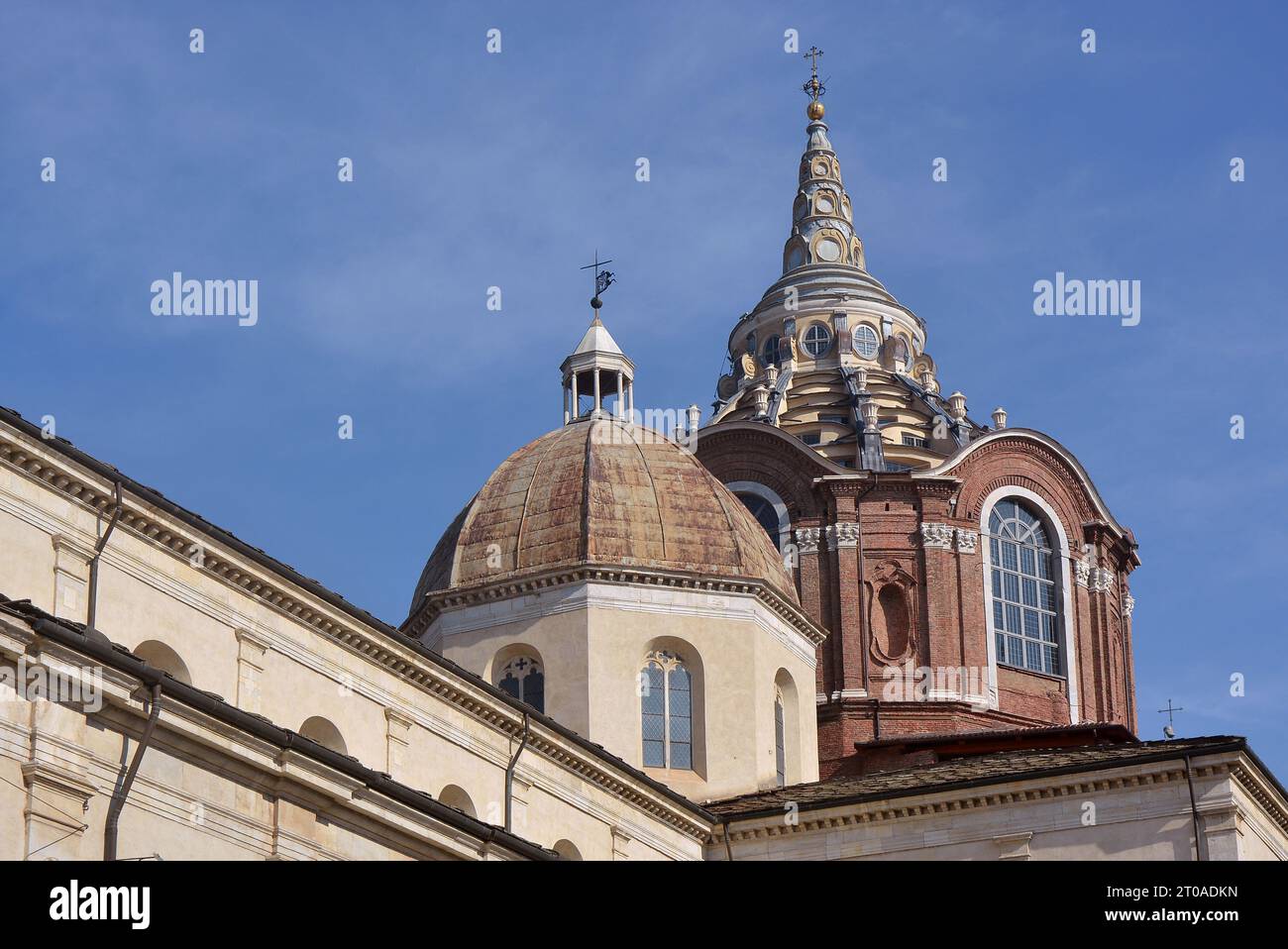 Torino, Piemonte, Italia -04-20-2019- Cattedrale di Torino dedicata a San Giovanni Battista progettata da Guarino Guarini. Foto Stock