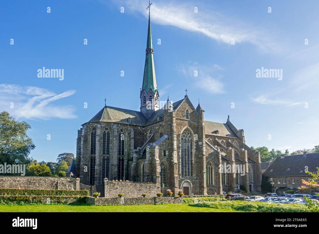 Abbazia di Val-Dieu, ex monastero cistercense nella valle di Berwinne vicino Aubel, Pays de Herve, provincia di Liegi, Vallonia, Belgio Foto Stock