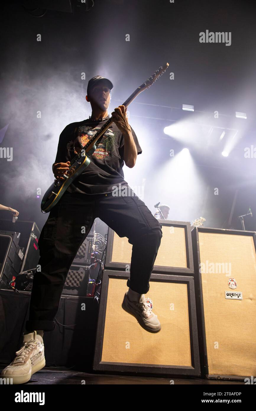 Norfolk, Virginia, USA. 4 ottobre 2023. Landmvrk si esibisce durante il Metalcore Dropouts Tour alla Norva. Crediti: Crystal Huffman/Alamy Live News Foto Stock
