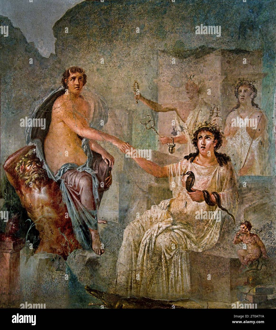Jupiter e io. La città romana di fresco Pompei si trova vicino a Napoli, nella regione Campania. Pompei fu sepolta sotto 4-6 m di cenere vulcanica e pomice nell'eruzione del Vesuvio nel 79 d.C. Italia Foto Stock